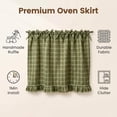 thumbnail image 4 of Heat Resistant Oven Skirt Curtain, 30x21in Polyester Stove Cover with Ribbon Ties and Ruffled Trim, Handmade Appliance Curtain for Farmhouse Kitchen Decor, 4 of 5
