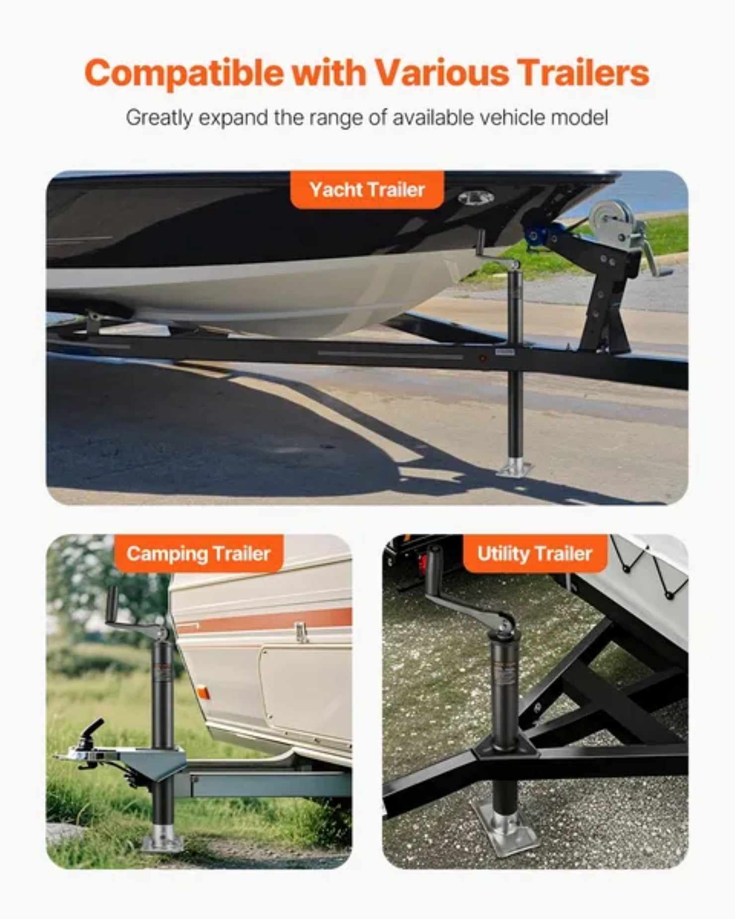 Unbranded Heavy-Duty Trailer Jack Stand 2000 lb Lifting Capacity, 8.7-23.5 inch Lifting Range