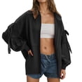 thumbnail image 2 of Veste Décontractée pour Femmes Automne 2025 Légère à Manches Longues Coupe Ample avec Poches, 2 of 5
