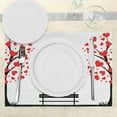 thumbnail image 3 of Ambesonne Tree Place Mats Set of 4, Heart Romance Love Art, Standard Size, Black Red White, 3 of 6