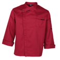 thumbnail image 1 of facefd Unisex Chef Jackets Coat Long Sleeves Shirt Kitchen Uniforms Red XL, 1 of 9