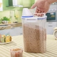 thumbnail image 1 of Rice Storage Container Cereal Container Dispenser  Plastic Airtight Dry Food Storage Container Small Rice Storage Bin with Measuring Cup and Pour Spout  Transparent - by, 1 of 9