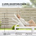 thumbnail image 3 of Set of 2 Outdoor Lounge Chairs, White Waterproof Polypropylene Patio Loungers with 4-Position Adjustable Backrest & Rattan-Like Slatted Design for Backyard and Garden, 3 of 7