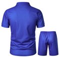 thumbnail image 5 of Fgnfyis Men's Set of 2 Piece T Shirt Sports and Leisure Set Plus Size Short Sleeved Shorts Set Men Summer Outfits Blue S, 5 of 6