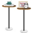 thumbnail image 1 of Ensemble de 2 Tables d'Appoint Rondes Petites Tables de Bout Tables d'Accent pour Petits Espaces Table Basse Ronde Bois Rustique Table de Chevet Table d'Appoint Salon Chambre Balcon Marron, 1 of 15