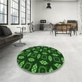 thumbnail image 4 of Ahgly Company Machine Washable Indoor Square Transitional Dark Forest Green Area Rugs, 6' Square, 4 of 7