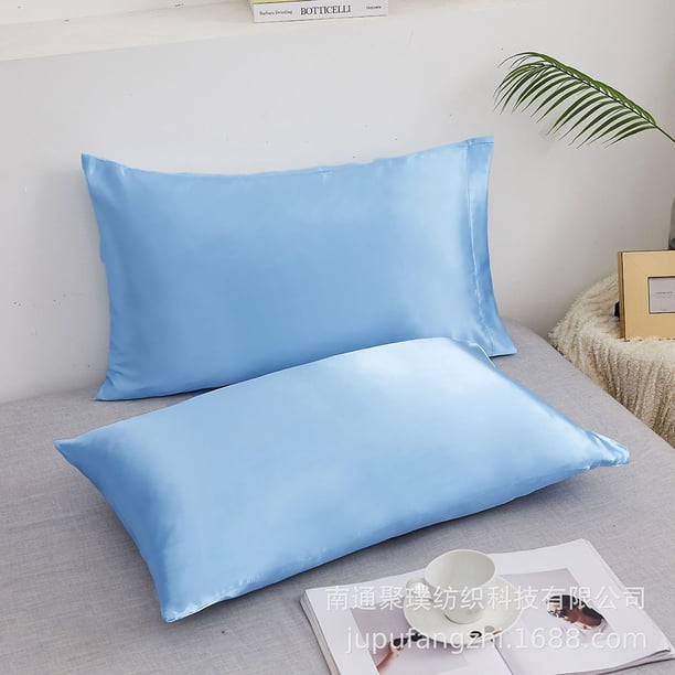 Funda Almohada Btafrte Imitación Satinada 20x26 pulgadas Azul cielo