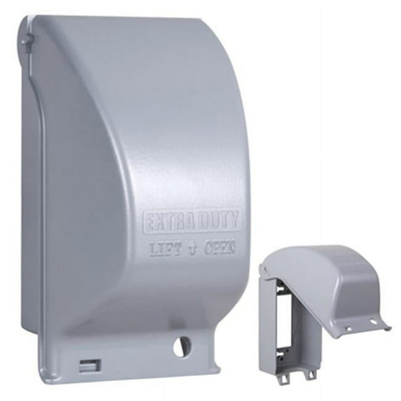 MX3200 Gray Metal Vertical Outlet Cover