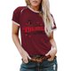 thumbnail image 2 of Gibobby Playera Corte clásico para Mujer Camiseta holgada manga corta con cuello redondo y estampado texto informal para mujer(Rojo,G), 2 of 3