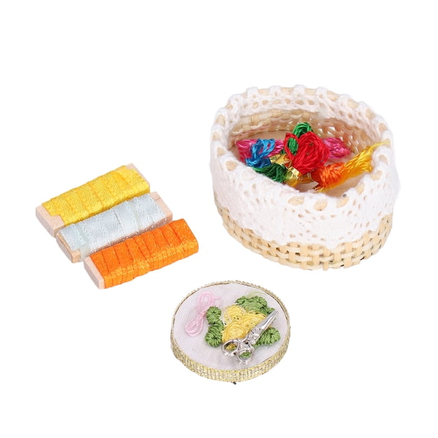 Kit de bordado para casa de muñecas, mini bordado para casa de muñecas 1:12, suministros de bordado para casa de muñecas, mini herramienta de bordado, diseño de clase mundial