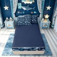 thumbnail image 4 of meiyoeat Hammerhead Shark Zipper Twin Comforter Sets with Fitted Sheet and 2 Pillowcases for Kids Boys, Underwater Sealife Zipper Bedding Set for Bedroom, Navy, Blue ReversibleB, 4 of 6