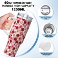 thumbnail image 3 of Uemuo Rose Flowers Print 40oz Ice Bully With Handle And Straw Stainless Steel Vacuum Insulated Cup And 2 In 1 Straw Lid Insulated Travel Tumbler, 3 of 8