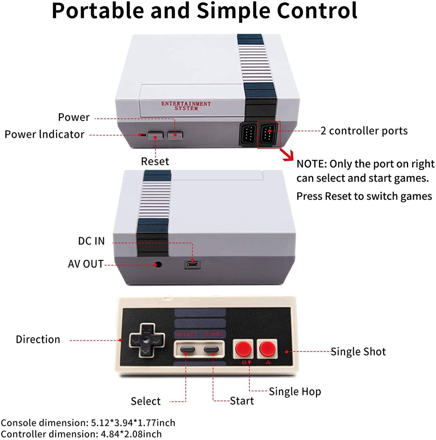 Mini Game Anniversary Edition Built- in 620 Classic games