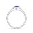 thumbnail image 2 of ANGARA Natural Round Tanzanite Cathedral Ring with Diamond Halo in 14K White Gold for Women (Size-6mm) | December Birthstone, Birthday, Anniversary, Jewelry Gift for Women | Natural Tanzanite Ring, 2 of 9