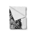 thumbnail image 2 of Indie Soft Flannel Fleece Blanket, Wild Hipster Lion with Glasses Wise Big Cat Clever Intelligent Animal Portrait, Cozy Plush for Indoor and Outdoor Use, 50" x 70", Black and White, by Ambesonne, 2 of 6