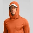 thumbnail image 6 of DDAPJ pyju Mens UPF 50+ Fishing Shirts Long Sleeve UV Sun Hoodie Hiking Running Workout Hooded Tops with Thumb Holes and Pockets Orange XXL, 6 of 7