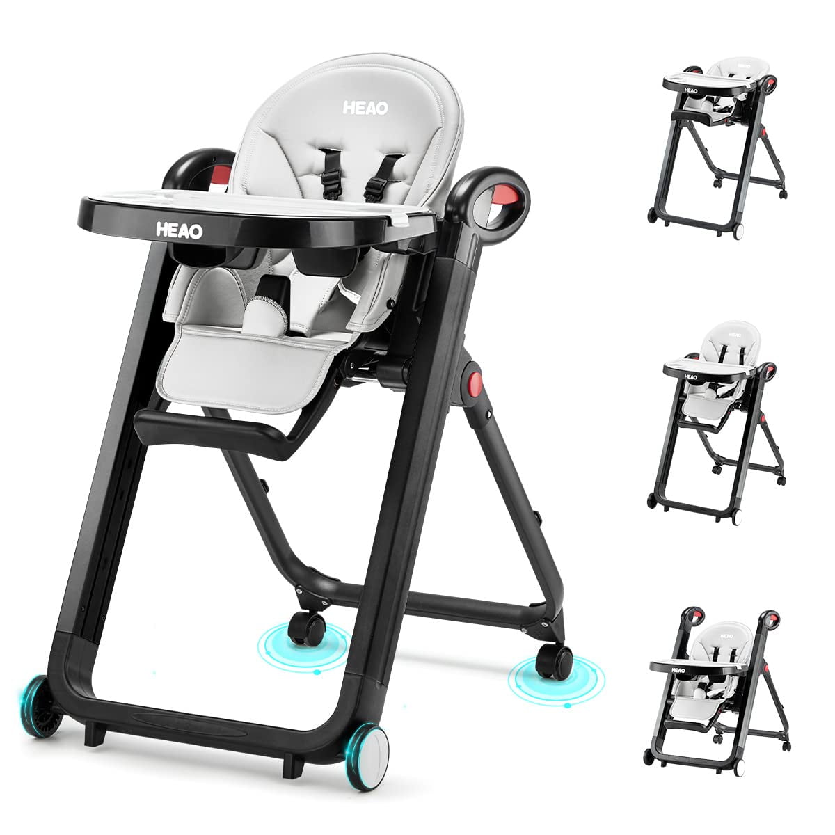 HEAO Reclining High Chair for Babies & Toddlers, Lightweight Portable