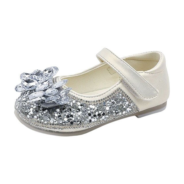 IUJSOY Chaussures Habillées pour Tout-Petites Fille Mary Jane à Strass Ballerines à Enfiler Chaussures à Fleurs pour Mariage Fête