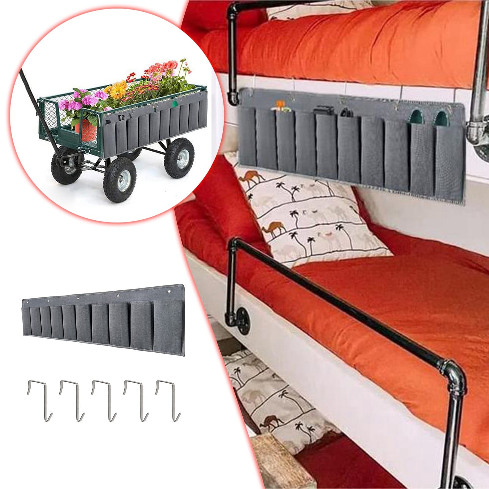 Home Textile Storage Handy Hanging Shoe Bag with 10 Pockets for Bedside Organization and Sturdy Hook Attachment Ideal for Shoes Toys Tools and Accessories