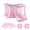 pink, variant on 5Pcs Satin Sleep Set - 2 Pillowcases (20"x30"), 1 Eye Mask, 2 Scrunchies, Silky Polyester Satin Hair & Skin Care Kit, Queen Size