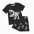 thumbnail image 4 of NOLDARES Toddler Kid Boy Clothes Print Round Neck Short Sleeve Tee Shirt Drawstring Shorts 2pcs Summer Outfits(White,2-3 Y), 4 of 4