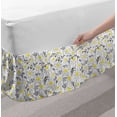 thumbnail image 2 of Grey Bed Skirt, Daisy Flowers Bees in Spring Time Honey Petals Floret Nature Purity Blooming, Elastic Bedskirt Dust Ruffle Wrap Around for Bedding Decor, 4 Sizes, Yellow White, by Ambesonne, 2 of 2