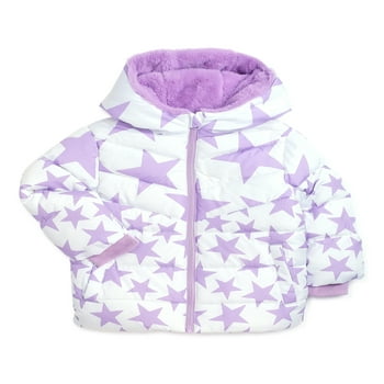 Swiss Tech Baby and Toddler Girl Heavyweight Puffer Jacket, Sizes 12M-5T