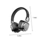 thumbnail image 3 of Auriculares de estilo retro, inalámbricos Bluetooth 5.3, subwoofer, graves profundos, vintage americano, plata, 3 of 9