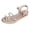 Beige, variant on Womens Slide Sandals Glitter Wedge Espadrilles Elegant Floral Rhinestone Strappy Slip on Summer Dress Shoes Casual Beaded Platform Beach Shoes Black Size 6