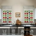 thumbnail image 4 of 3 PCS Kitchen Curtains Set with Apple Print - Red Green Cute Cartoon Fruit Pattern Design, Semi-Sheer Farmhouse Tier Curtains & Valance for Small Windows, Rod Pocket Window Treatment Panels, 4 of 4