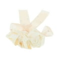 thumbnail image 4 of Unique Bargains 1 Pc Scrunchie Fashion Mesh Ribbon Pearl Hair Elastics Beige, 4 of 5