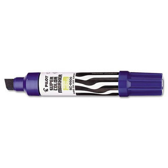 Pilot Jumbo Chisel Felt Tip Permanent Markers - Jumbo Marker Point Type - Chisel Marker Point Style - Blue Ink