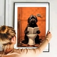 thumbnail image 5 of Black Russian Terrier Gift Wall Art, Cute Dog Sitting on The Toilet Reading a Newspaper Bathroom Poster for Dog Lover, Humor Animals Bathroom Canvas Prints, Bathroom Wall Decor, 5 of 5
