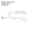 thumbnail image 2 of Unique Bargains USB Extension Cable with ON/Off Switch Extension Power Cords Adapter with LED Indicator White, 2 of 5
