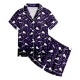 thumbnail image 5 of Leey-World Halloween Pajamas Kids Girls Halloween Pajamas - Kids 2 Piece Girl's PJ Set for Holiday - Short Sleeve Shirt & Shorts Pjs for Girls 2T 3T 4T 5T 6T 7T 8T, 5 of 5