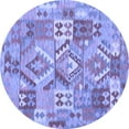 thumbnail image 1 of Ahgly Company Machine Washable Indoor Round Southwestern Blue Country Area Rugs, 4' Round, 1 of 4