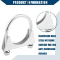thumbnail image 4 of Unique Bargains Round U Bolt Clamp Muffler Exhaust Clamps for Car RV Truck Boat Durable Mild Steel 2.25" ID 58mm 2 Pcs, 4 of 6