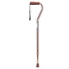 Medline Offset Walking Cane, 29-In to 38-In Adjustable Height, 300 lb Weight Capacity, Aluminum, Bronze