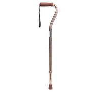 Medline Offset Walking Cane, 29-In to 38-In Adjustable Height, 300 lb Weight Capacity, Aluminum, Bronze