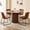 Brown C-Leg Chairs, variant on 5 Piece Round Dining Table Set - Mid-Century 47 inch Brown Dining Table with 4 Gray Velvet Chairs Set, Dinner Table & Chair with Metal Legs for Kitchen Dining Room, Apartment, Bedroom