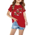thumbnail image 1 of Zwiiyzr 2025 Chemises de Noël Mignonnes pour Garçons et Filles Mode Imprimée Décontractée Manches Courtes Col Rond Coton 3-10 Ans Rouge, 1 of 5