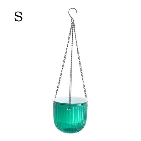 Indoor Transparent Green Pineapple Hydroponics Self Absorbing Water Soil Culture Hanging Pot Plants Pot Vase Flower Pot GREEN S