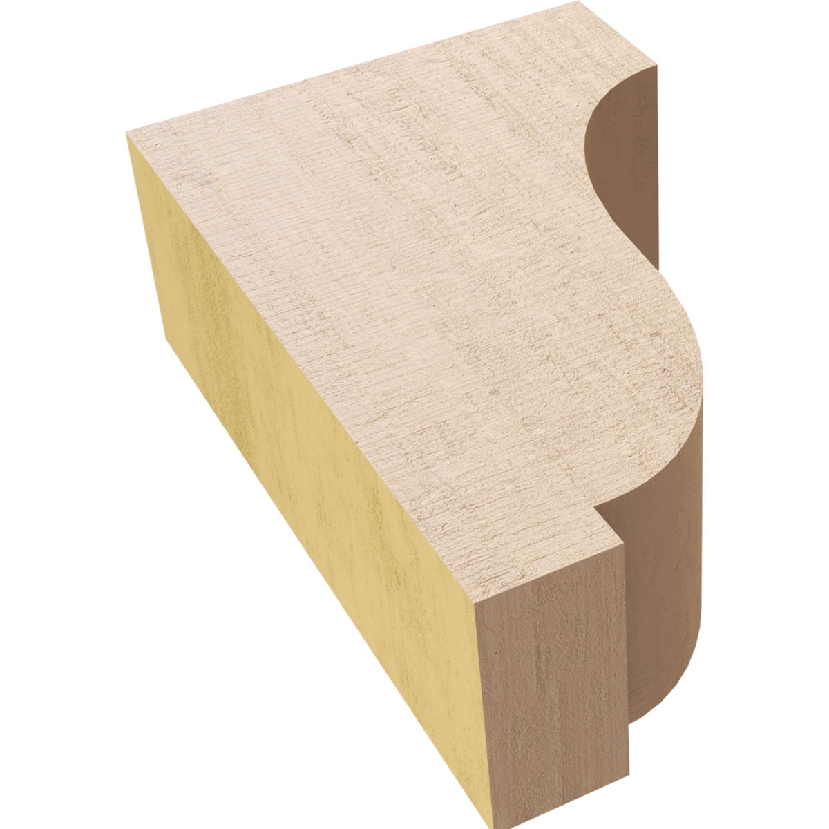 2"W x 4"D x 6"H Classic Van Buren Rough Cedar Woodgrain TimberThane Corbel, Primed Tan