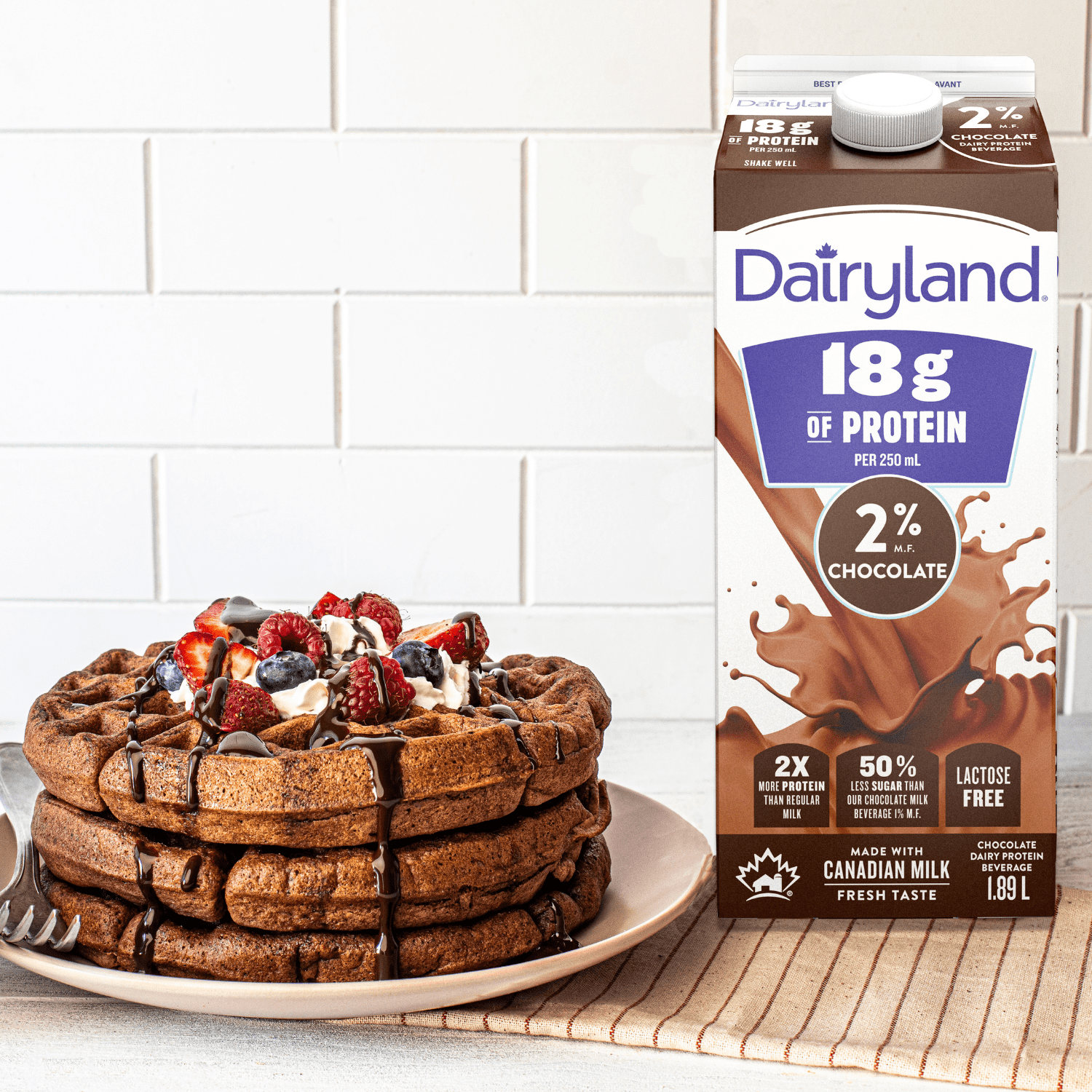 Dairyland 2% Chocolate Protein 18 g Beverage, 1.89L