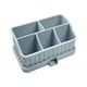 thumbnail image 2 of Caja De Almacenamiento De Silicona Soporte de silicona azul para cepillo y pasta de dientes con 6 compartimentos y bandeja de drenaje desmontable para colocar sobre la encimera del baño (1 pieza). Rkx, 2 of 8