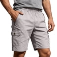 thumbnail image 7 of Cargo Shorts for Men Summer Casual Elastic Waist Straight Leg Loose Fit Knee Length Work Shorts with Pockets, 7 of 7