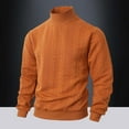 thumbnail image 2 of Men's Turtleneck Sweaters Cable Knitted Pullovers Warm Winter Sweater Tops Orange M, 2 of 6
