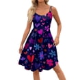 thumbnail image 6 of Valentines Dress for Women Sleeveless Midi Dress Round Neck A-Line Vintage Valentine Heart Print Party Dresses Royal Blue XL, 6 of 6
