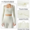 thumbnail image 3 of Womens Yoga Sport Crop Tops Long Sleeve Padded Bra Tank Top Slim Fit Cutout Workout Shirts Stretch Fitness Gym Sweatshirts Pullover with Thumb Holes, 3 of 6
