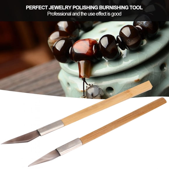 Herramienta De Pulido De Joyas De 2 Tipos, Herramienta De Pulido De Oro, Cuchillo De ágata Con De Madera, Para Joyería, Reparador De Joyas, Fabricante De Joyas, Entusiasta